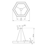 Подвесной светодиодный cветильник Geometria ЭРА Hexagon SPO-124-B-40K-051 51Вт 4000К черный Б0050557