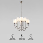 Подвесная люстра Eurosvet Abbey 60164/10 никель Smart