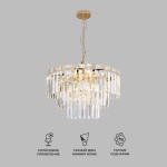 Подвесная люстра Eurosvet Elegante 10130/8 золото/прозрачный хрусталь Strotskis